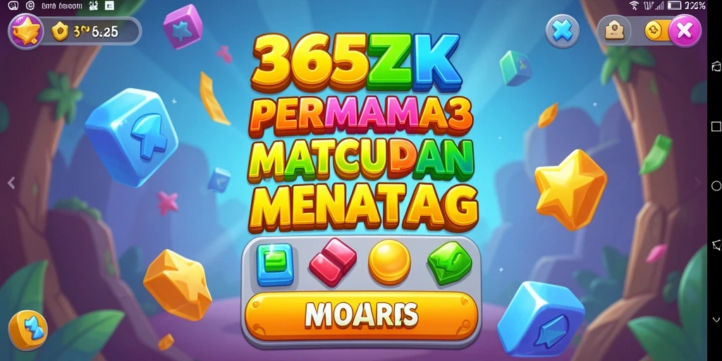 Screenshot gameplay 365ZK menampilkan keseruan Match-3 yang seru.