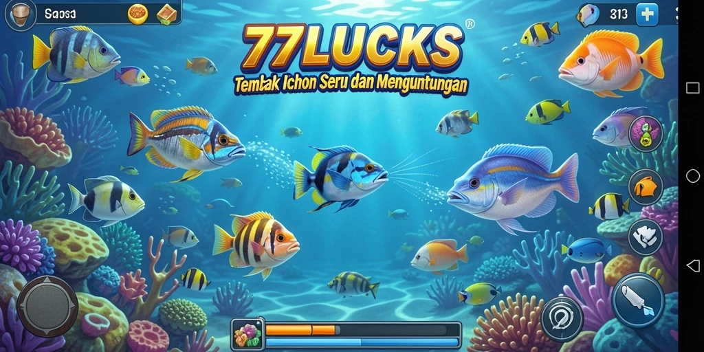 Tangkapan layar gameplay Tembak Ikan yang seru di 77LUCKS.