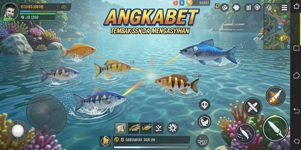 Menampilkan pengalaman gameplay seru dalam Tembak Ikan.