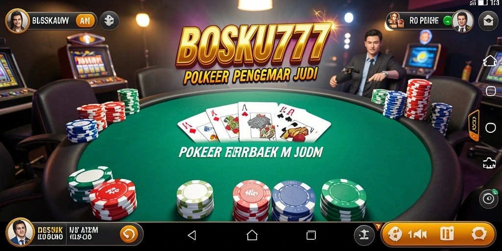 Tangkapan layar gameplay BOSKU777 menampilkan aksi Poker yang mendebarkan.