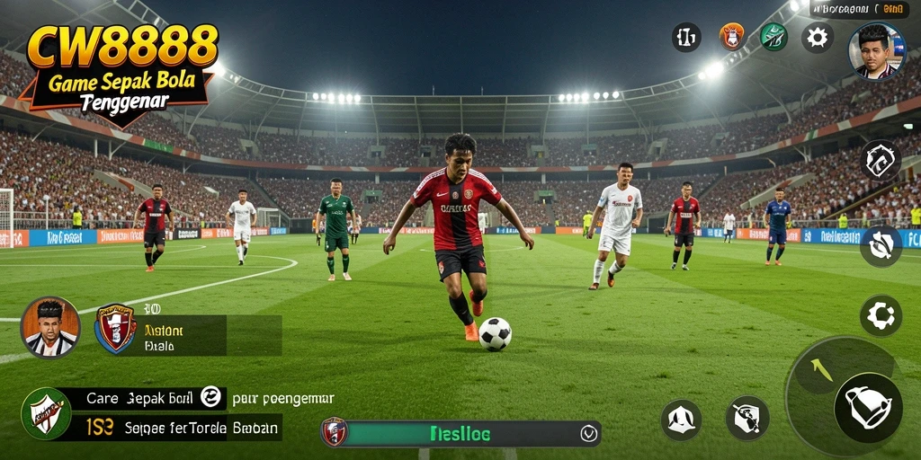 Gameplay seru dalam CW8888 yang memukau di lapangan sepak bola.