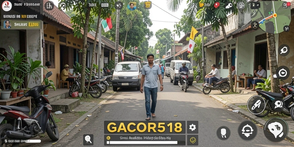 Screenshot utama GACOR518 menampilkan gameplay simulasi yang mendalam.