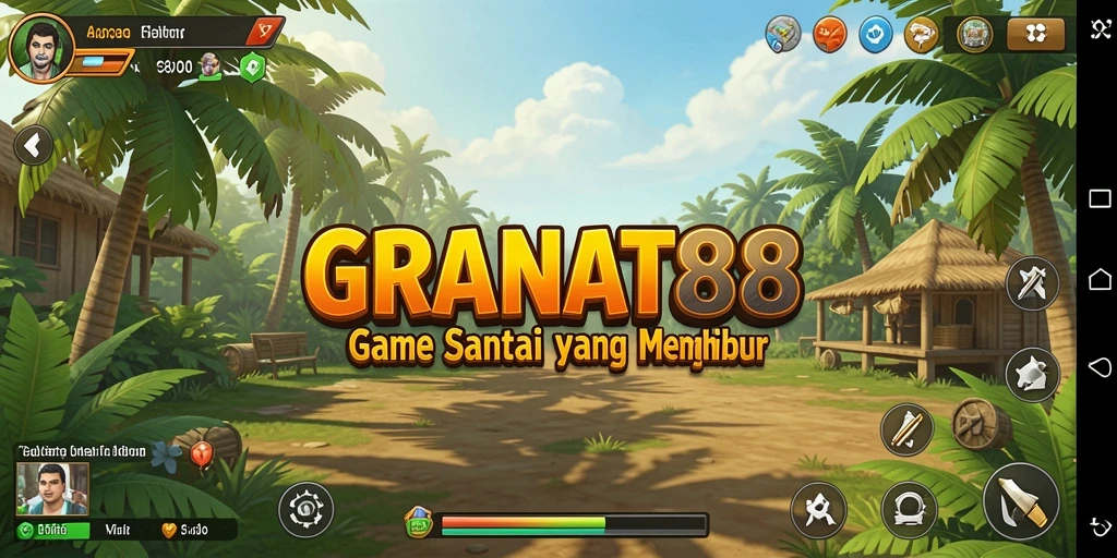 Tangkapan layar menunjukkan gameplay seru di GRANAT88 dengan grafis berwarna.