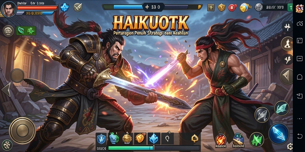 Gameplay seru saat bertarung di HAIKUOTK dengan karakter unik.