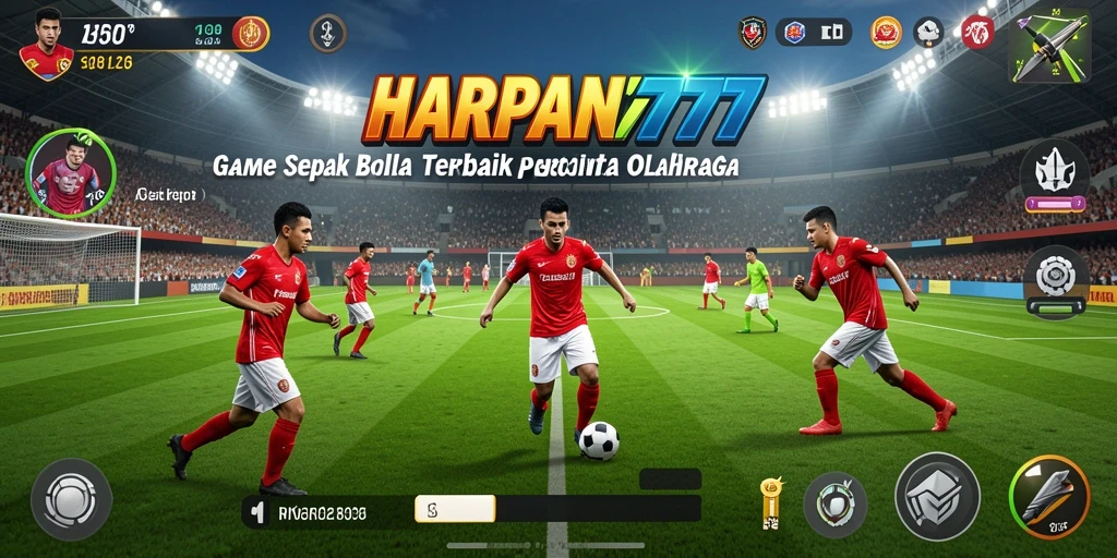 Tampilan gameplay menarik dari HARAPAN777 dengan atmosfer sepak bola.