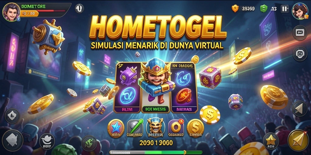 Tampilan menarik dari gameplay HOMETOGEL dengan elemen simulasi.