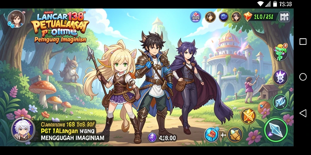 Screenshot gameplay LANCAR138 yang menunjukkan aksi pertarungan karakter-karakter anime.