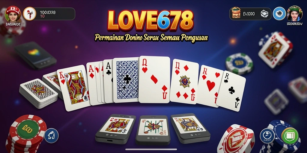 Screenshot utama LOVE678 menampilkan gameplay Domino yang seru dan interaktif.
