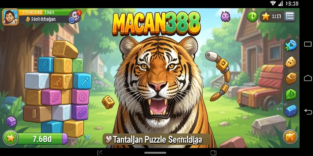 Tampilan gameplay seru dan menyenangkan dari game Puzzle MACAN388.