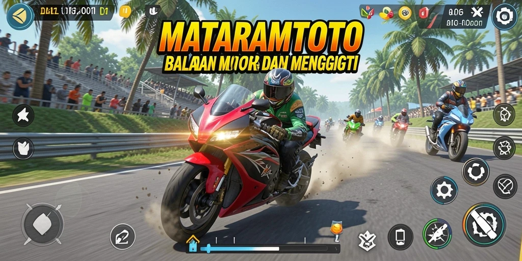 Screenshot gameplay seru balapan motor di MATARAMTOTO.