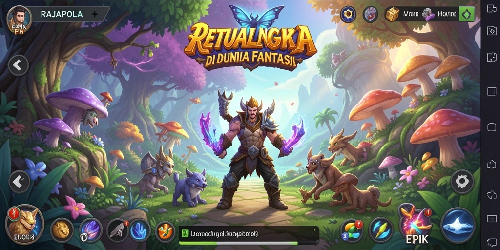 Tangkapan layar permainan RAJAPOLA menampilkan aksi seru di dunia fantasi.