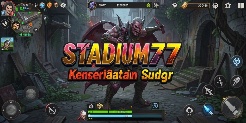 Tampilan gameplay mencekam di dalam STADIUM77 yang penuh teror.