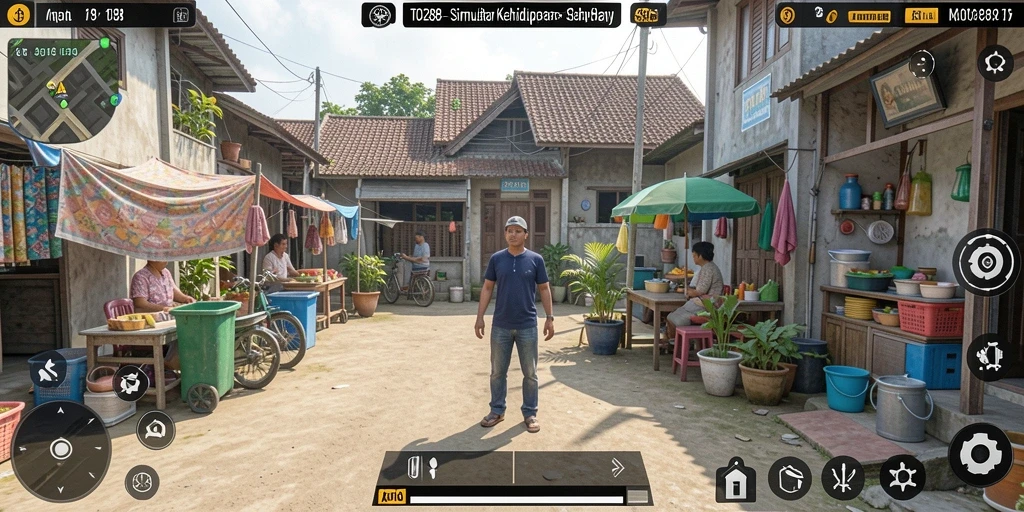 Gameplay TO288 menampilkan interaksi karakter dalam simulasi kehidupan.