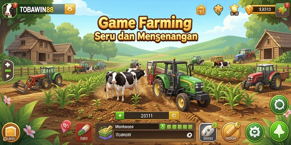 Tampilan screenshot gameplay TOBAWIN88 saat bertani