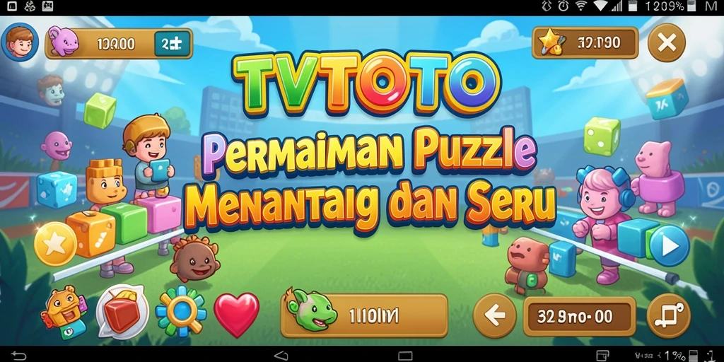 Screenshot gameplay TVTOTO menunjukkan tantangan puzzle yang menarik.