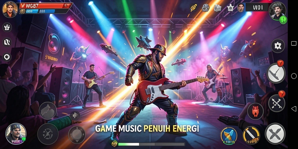 Tampilan permainan WG87 dengan gameplay musik yang menarik dan interaktif.
